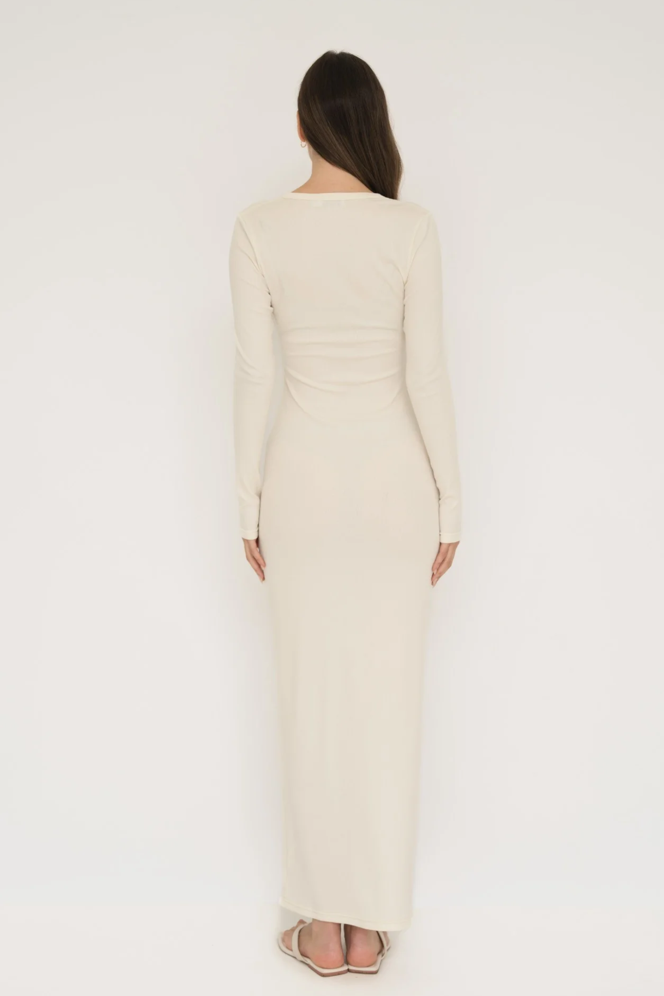Long Sleeve Henley Maxi Dress