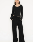 Long Sleeve Fitted Scoop Neck Top