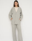 French Terry Cotton Blend Jacket - Grey Marle