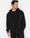 Organic Cotton Zip-Up Hoodie - Black