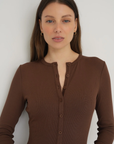 Long Sleeve Henley Maxi Dress