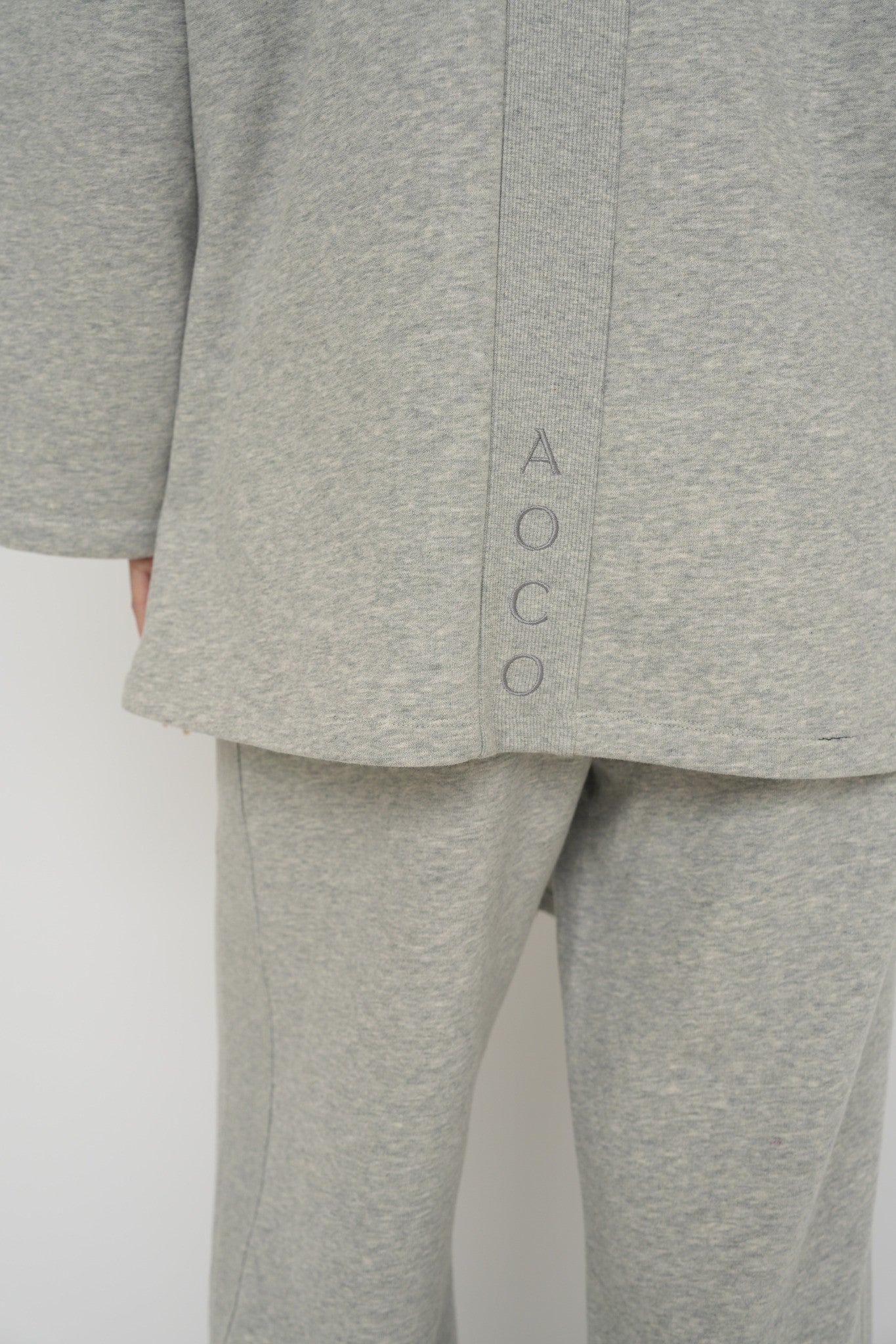 French Terry Cotton Blend Jacket - Grey Marle