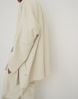 French Terry Cotton Blend Jacket - Bone