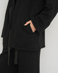 French Terry Cotton Blend Jacket - Black