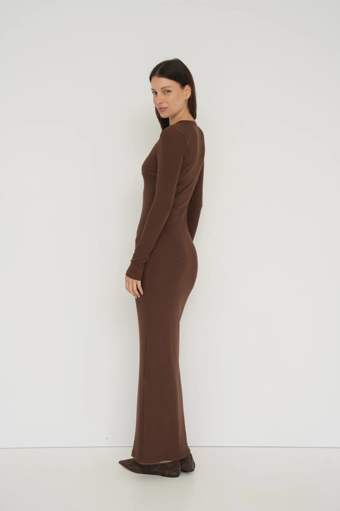 henley dress long sleeve Navy Blue Long Sleeve Ribbed Henley Dress
