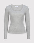 Long Sleeve Fitted Scoop Neck Top