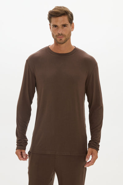 La Palma Crew Neck Long Sleeve T-Shirt - Espresso – AOCO