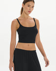 Soft Rib Cropped Cami - Black