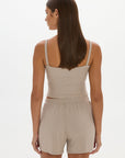Soft Rib Cropped Cami - Taupe