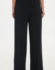 Soft Rib Wide-Leg Pants - Black