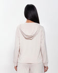 Sweat à capuche ouvert - Beige