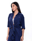 Chemise ouverte - Marine