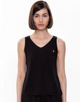 V-Neck Tank Top - Black