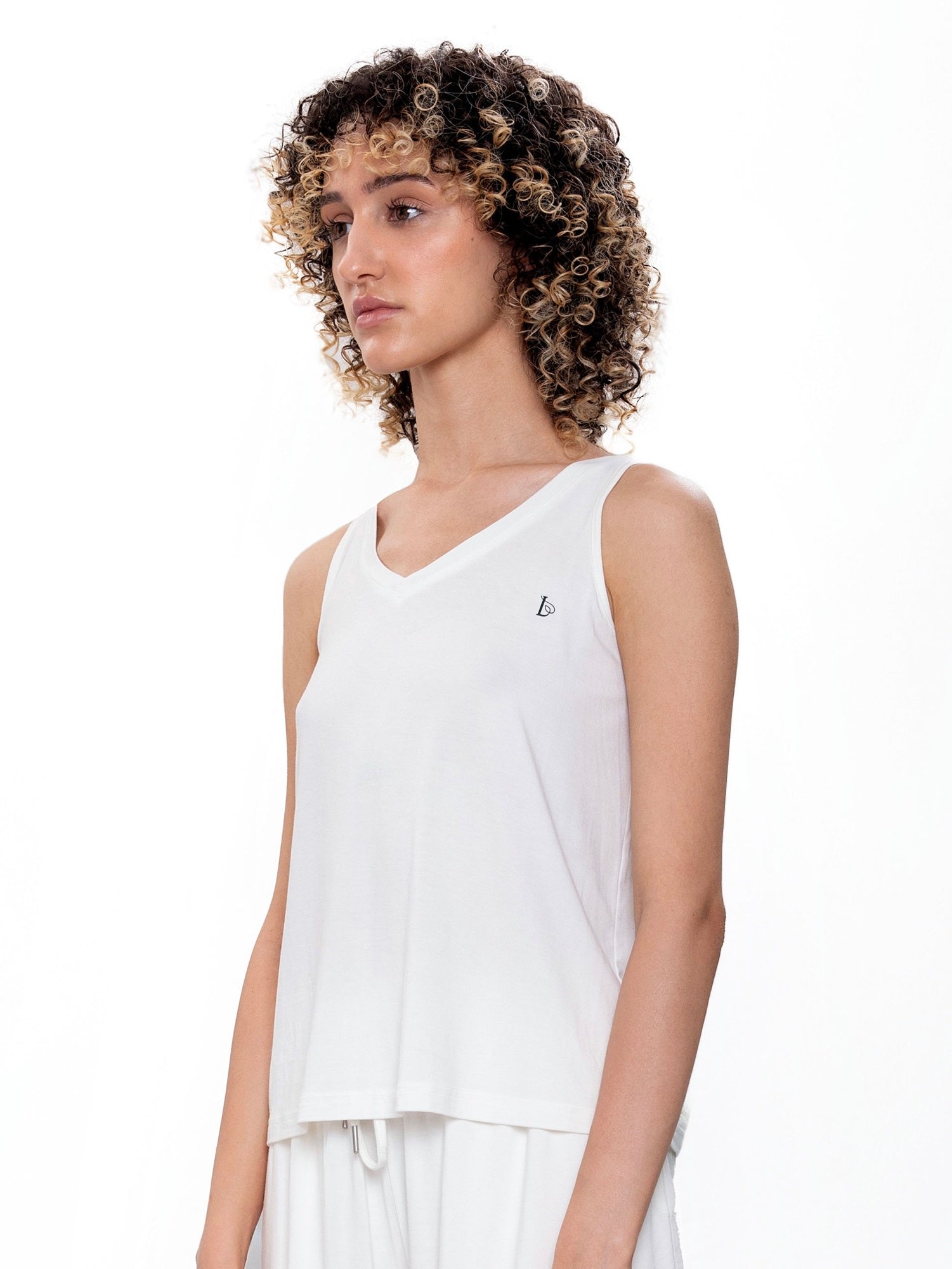 V-Neck Tank Top - White