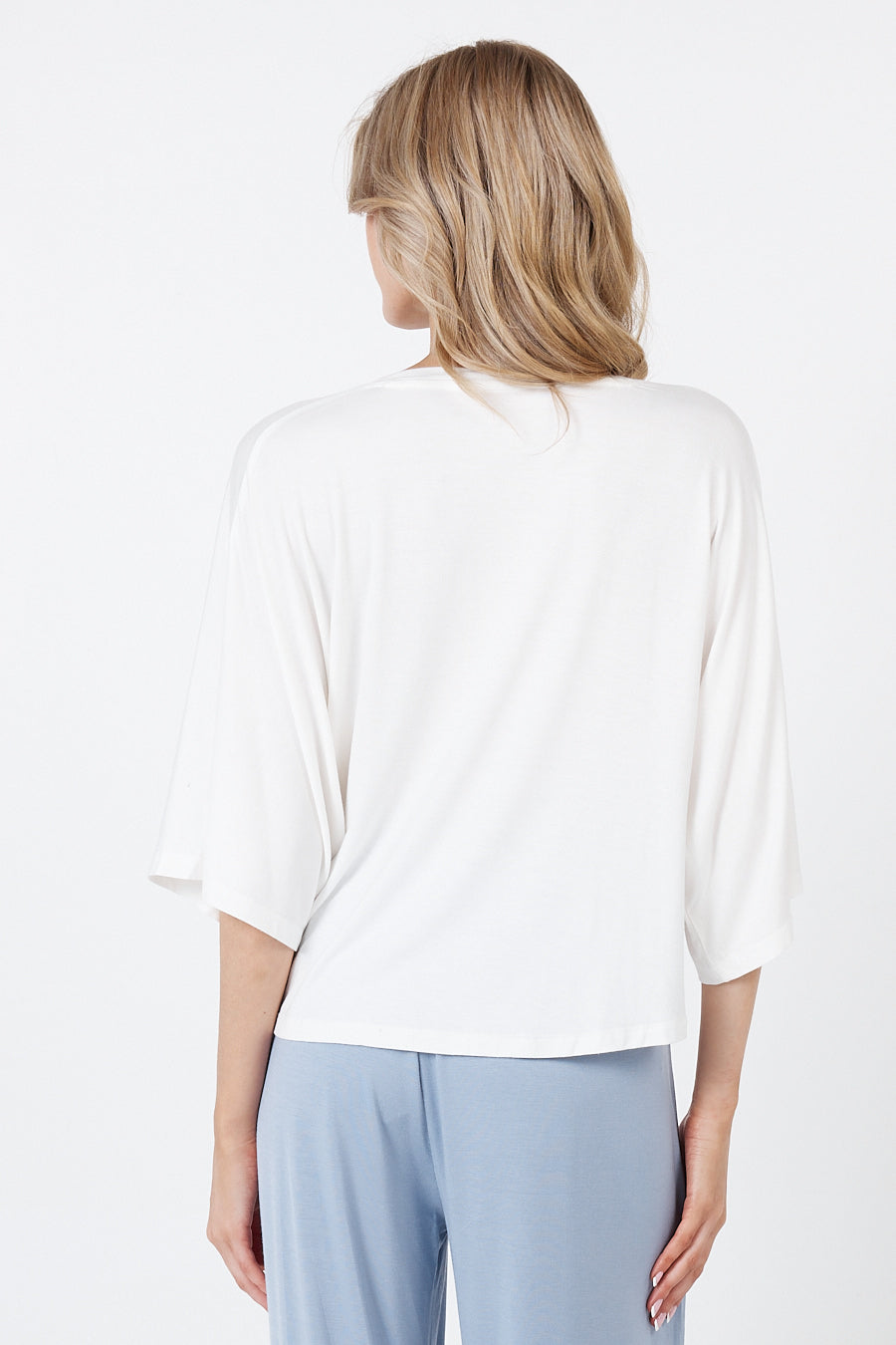 V-Neck Crop Top - White